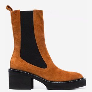 KHAITE THE CALGARY BOOT IN CARAMEL SUEDE 38.5 / 100%CALFSKIN